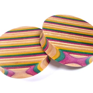Recycled Skateboards, 48mm (1 7/8&quot;) Plugs, Plugs and Tunnels, Ear Gauge, Wooden Plug, Wood Tunnel, Wooden Plugs, Wood Tunnels, Gauges