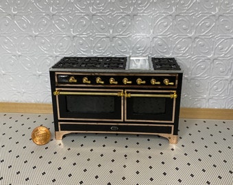 Made to Order, Majestic Double Stove, 1:12 Scale, Doors Open and Close, Dollhouse Miniature