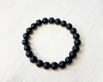 Black Onyx beads (glossy/matte) 8mm