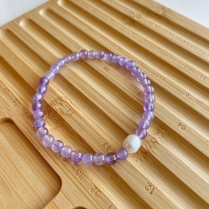 Amethyst w/ fresh water pearl bracelet