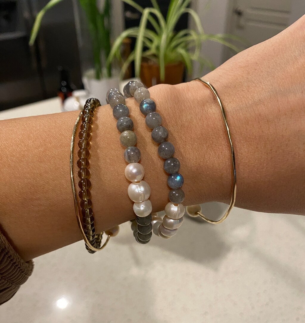 Bracciale In Labradorite Naturale Premium - Perle 6 Mm, Qualità AA, Elastico, Unisex, Litoterapia