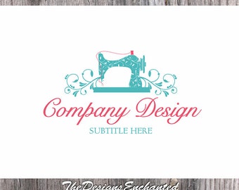 Premade Logo Design and Watermark Sewing Logo Cute Logo Sewing Machine Logo Elegant Logo Custom Logo Business Logo Logo Designer