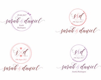 Custom logo design, premade logo design, premade wedding logo, calligraphy logo, custom wedding logo, monogram logo, custom business Logo