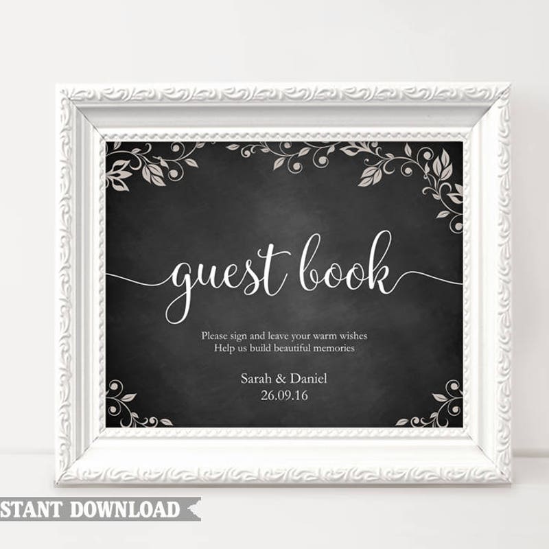 Chalkboard Guestbook - Etsy