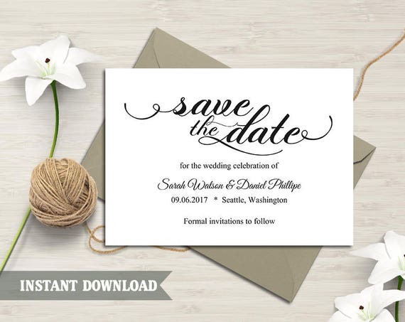 Save the Date Printable Save the Date Save the Date | Etsy