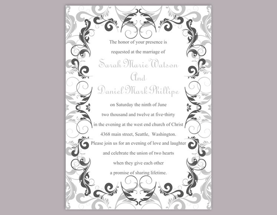 Wedding Invitation Template Download Printable Wedding - Etsy