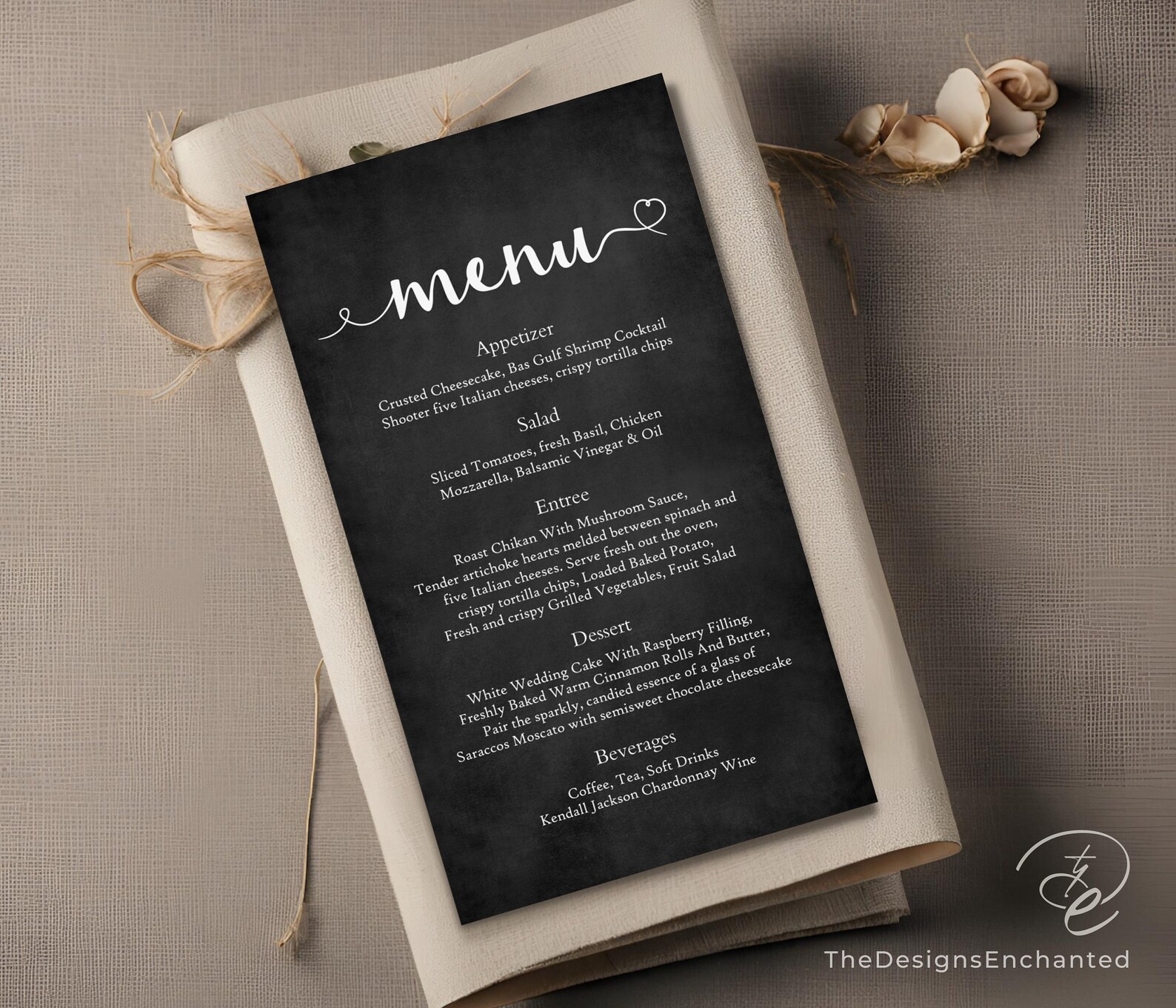 Chalkboard Wedding Menu Template DIY Menu Card Printable - Etsy