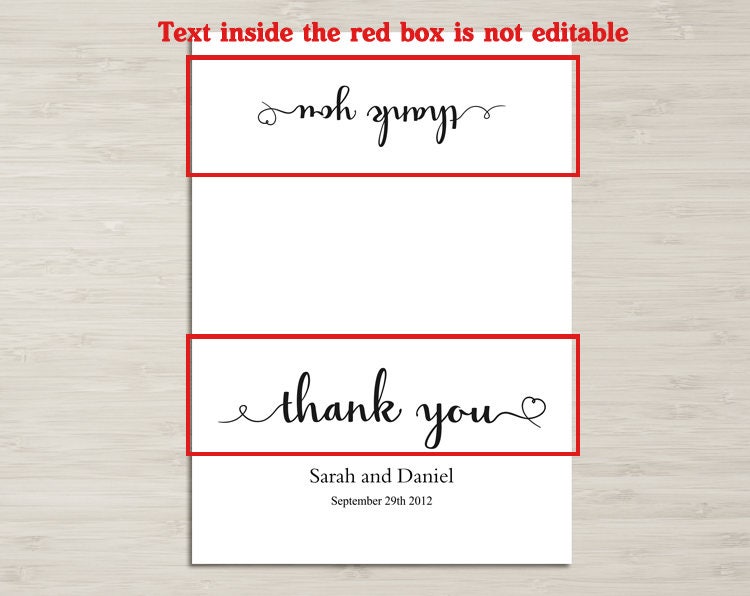 Thank You Card, Printable Wedding Thank You, Thank You Card Template ...