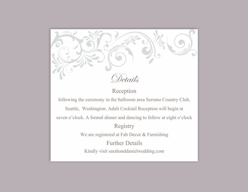 DIY Wedding Details Card Template Download Printable Wedding Details ...
