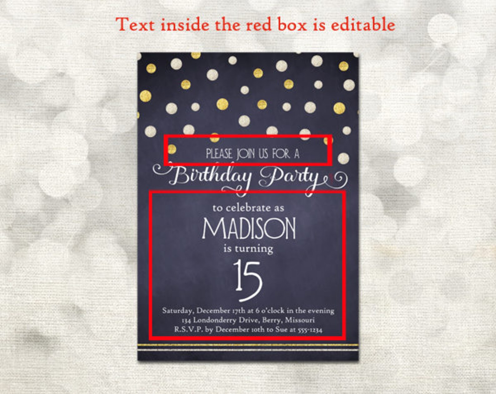 Printable Birthday Party Invitation Template 15th Birthday Etsy printable-birthday-party-invitation-template-15th-birthday-etsy