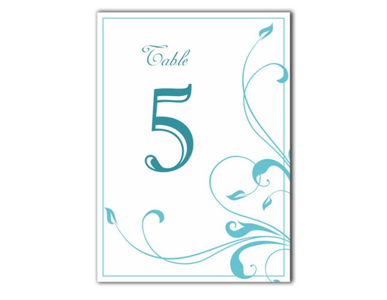 Table Numbers Printable Wedding Table Card Template DIY - Etsy
