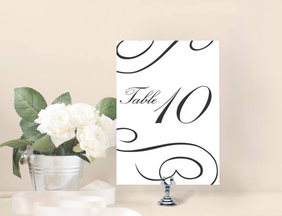 Printable Table Numbers DIY Wedding Table Card Template Etsy
