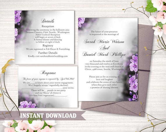 wedding invitation template download printable wedding etsy