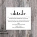 DIY Wedding Details Card Template Download Printable Wedding Details ...