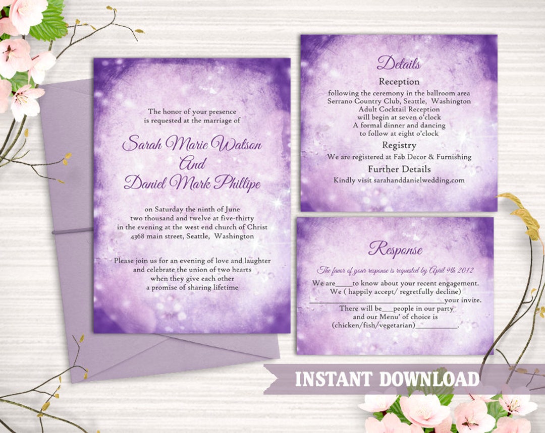 Rustic Wedding Invitation Template Download Printable Wedding image