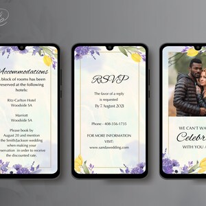 Wedding Video Invitation, Wedding Animated Card, Digital Electronic Text Message, Custom Invite Personalized Video Evite Floral Royal Luxury by TheDesignsEnchanted