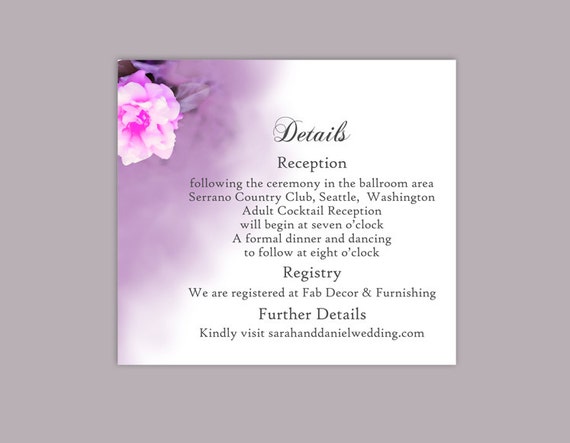 DIY Wedding Details Card Template Download Printable Wedding | Etsy