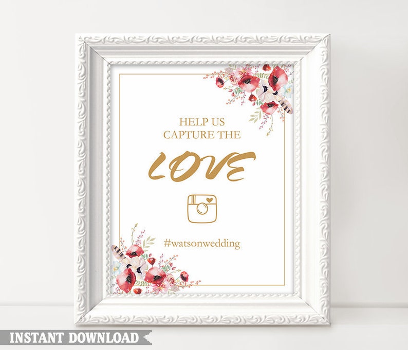 Printable Wedding Instagram Sign Template Instagram Photos - Etsy