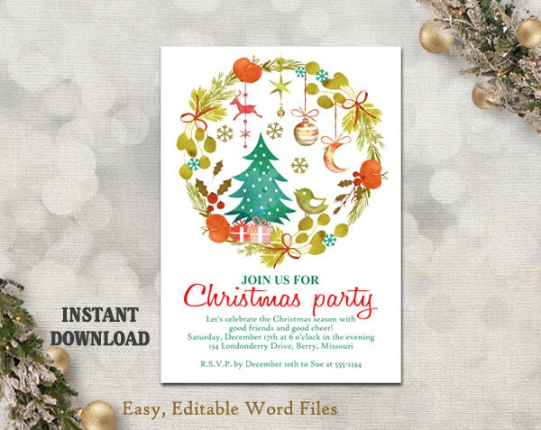 holiday party invite template word holiday party invite template word