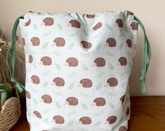 Knitting Project Bag/Crochet project bag/Drawstring Bag