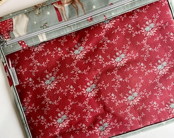 Cross Stitch Project Bag/Embroidery project bag/Vinyl Front Bag/Tilda/Merry Little Christmas