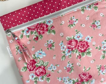 Cross Stitch Project Bag/Embroidery project bag/IPad pouch/Kindle Pouch/A Cat Named Stitch/Camille Roskelley