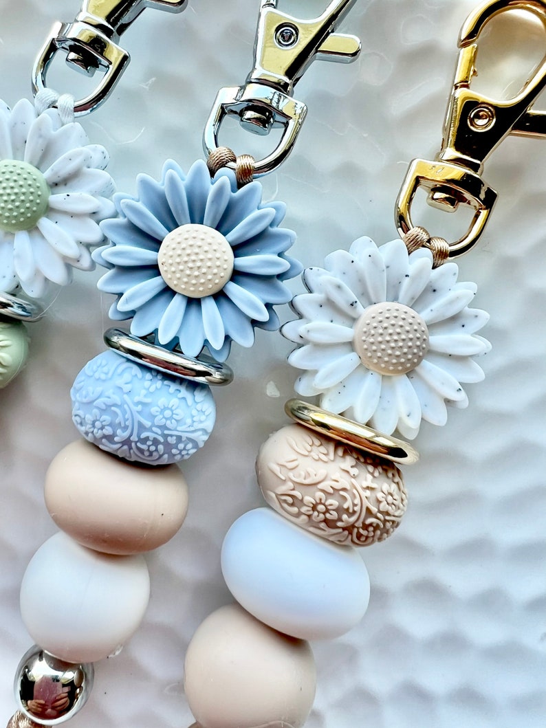 Silicone Bead Keychainbeaded Keychainbeaded Keyringhandbag Etsy