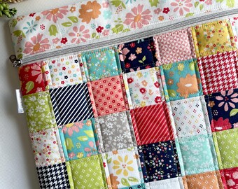 X-Large Cross Stitch Project Bag/Embroidery Craft Project Bag/Ipad pouch/Kindle Pouch/Delightfully Yours/Sherri and Chelsi