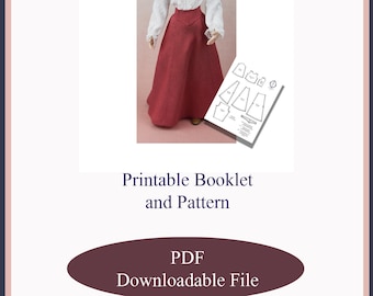 Dollhouse Doll Kleding Patroon in 1:12 Schaal-PDF Digitale Download-Edwardiaanse Dame