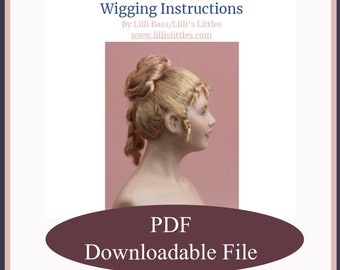 Pruikinstructies voor een miniatuurpop in schaal 1:12 - PDF-download - Lady's Upswept