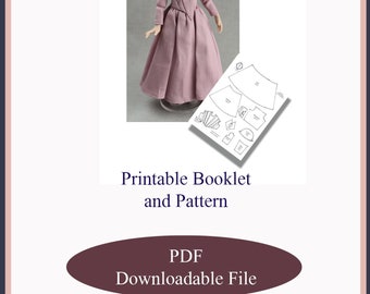Poppenhuis poppenkledingpatroon in schaal 1:12-PDF digitale download-Victoriaanse dame