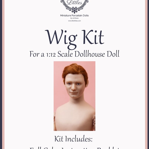 Wig Kit For A Miniature Doll in 1:12 Scale-Man Straight Style