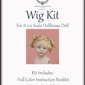 Wig Kit For A Miniature Doll in 1:12 Scale-Child Pigtails
