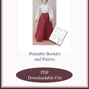 Puppenhaus Puppe Kleidung Schnittmuster im Maßstab 1:12-PDF Digital Download-Edwardian Lady