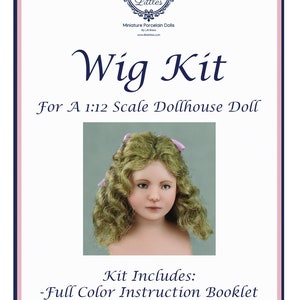 Wig Kit For A Miniature Doll in 1:12 Scale-Child&#39;s Wavy Hair