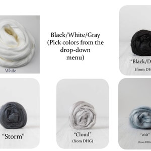 Viscose Hair Fiber For Doll Wigs and Hair-Various Colors-Black/White/Gray