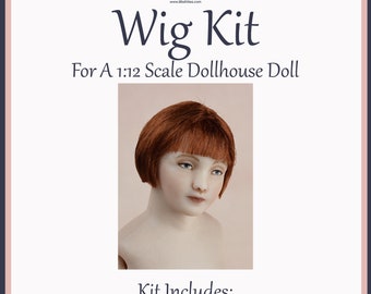 Wig Kit For A Miniature Doll in 1:12 Scale-1920s Bob