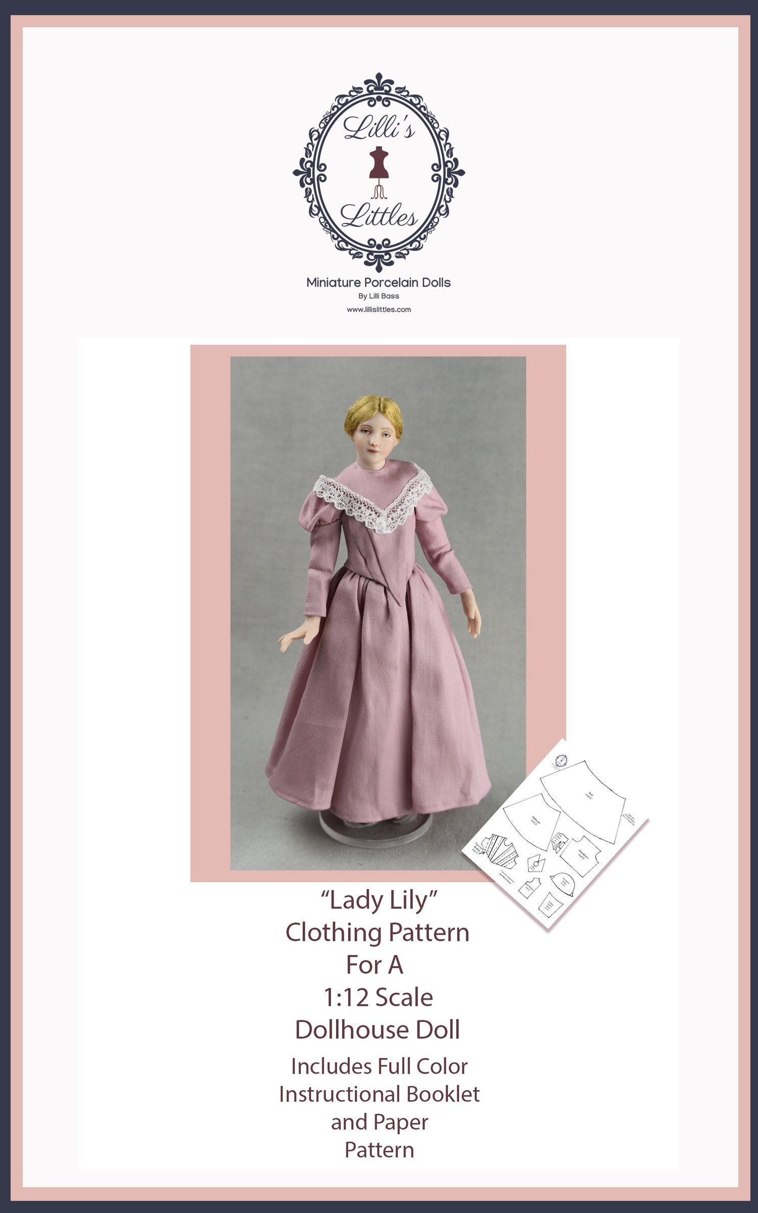 Dollhouse Doll Clothing Pattern in 1:12 Scale-victorian Lady -  Canada