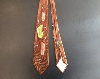 1940s 1950s Pure Silk Tie