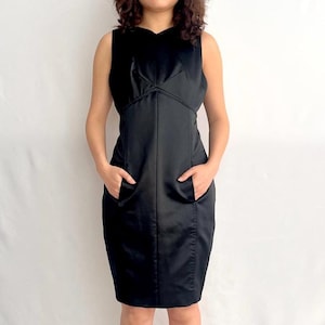 Karl Lagerfeld Black Satin Dress
