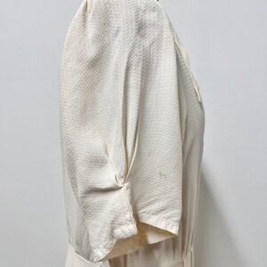 40s claire carter ivory rayon satin embroidered top
