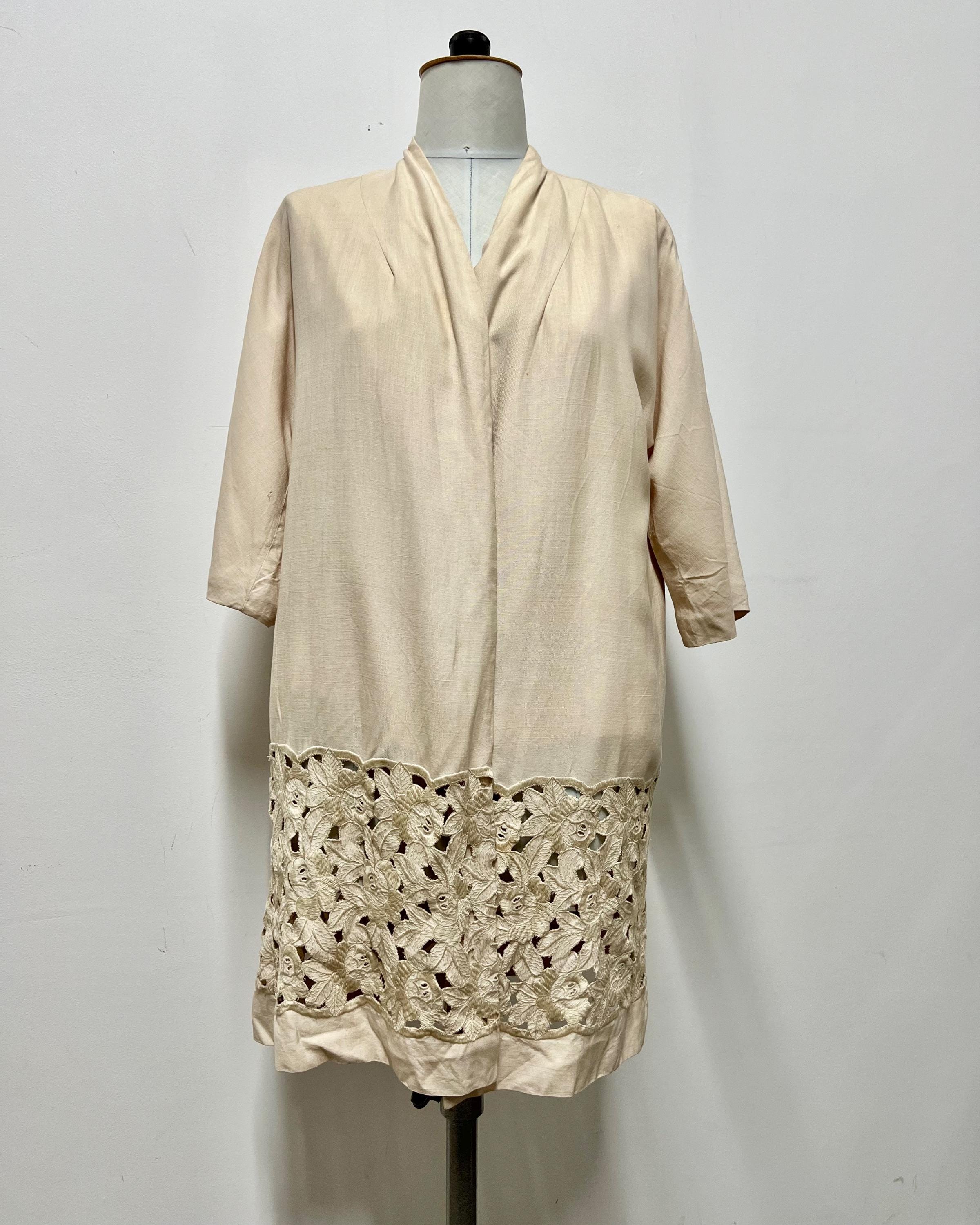 全ての 1960s Etsy - Jacket Open Embroidery Cutwork Floral Ivory Beige ジャケット・アウター