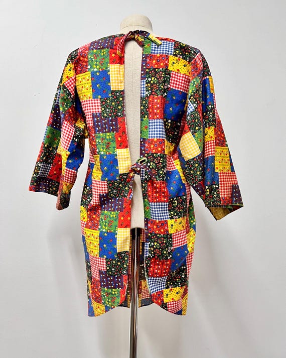 Cool 1960s multicolour rainbow patchwork print co… - image 5