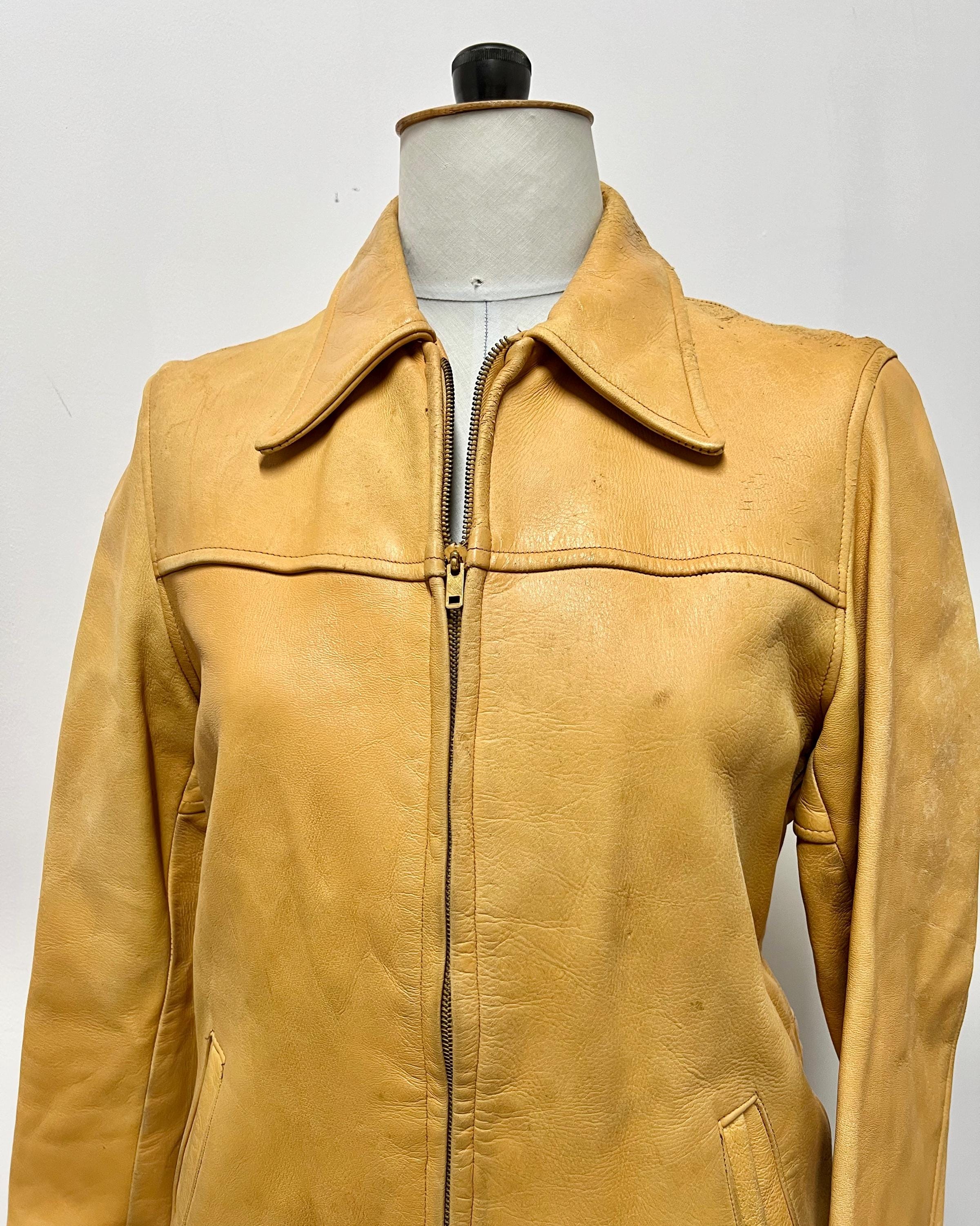 Amazing 1940's Tan Genuine Buckskin Deerskin Leather Jacket