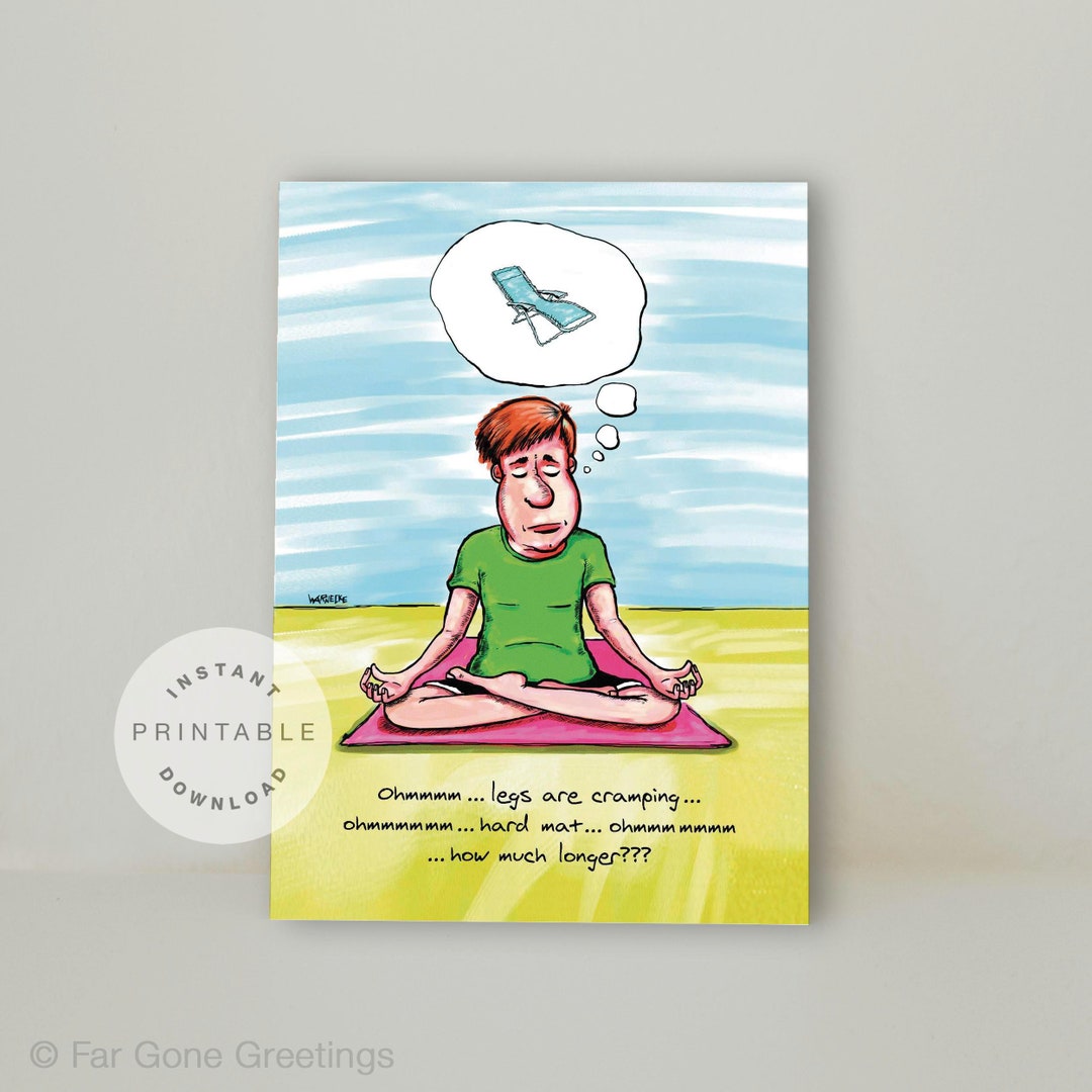 Funny Yoga Card, Yoga Pose Card, Funny Woman Birthday , Yoga Pose Art,  Coping Card, Friendship Card, Women Humor, Yoga Pose, Yoga Humor -   Sweden
