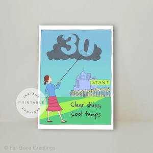 30th birthday card for marathon runner, Printable bday card, Running card for half marathon, Birthday greeting card for ironman triathlon
