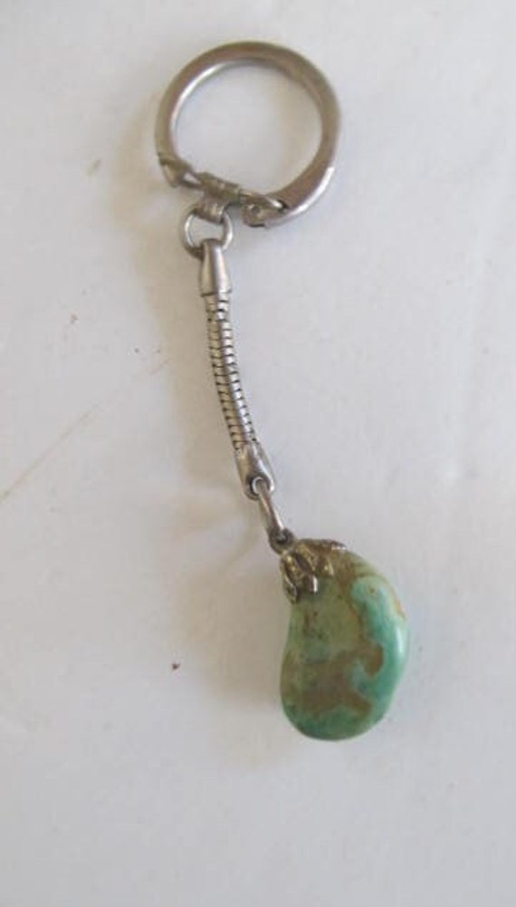 Southwestern Green Turquoise Nugget Key Ring Turq… - image 2