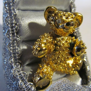 Gold Snuggly Teddy Bear Brooch Pin Teddy Bear Lovers Gift Idea Teddy Bear Jewelry Gift for Granddaughter Teddy Bear Lover gift Girls Brooch