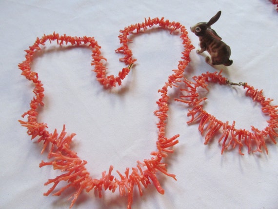 Coral Beach Wedding Jewelry Set Vintage Coral Neck