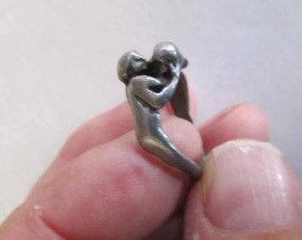 Erotica The Kiss Silver Ring Size Adjustable Silver Rings Nude Couple Naked Erotica Jewelry sz 6 ?